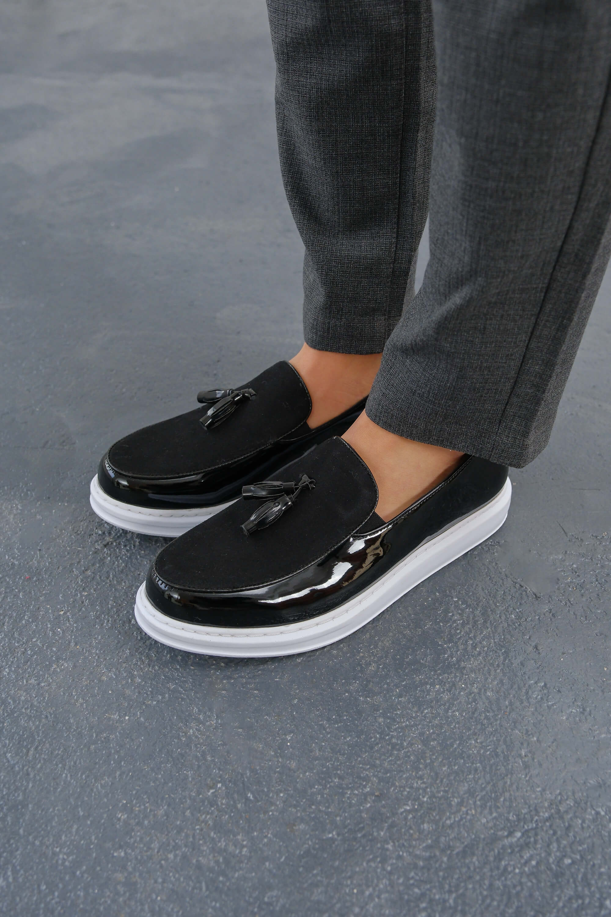 MN002 - RBT Loafer Verniciata Erkek Ayakkabı SIYAH