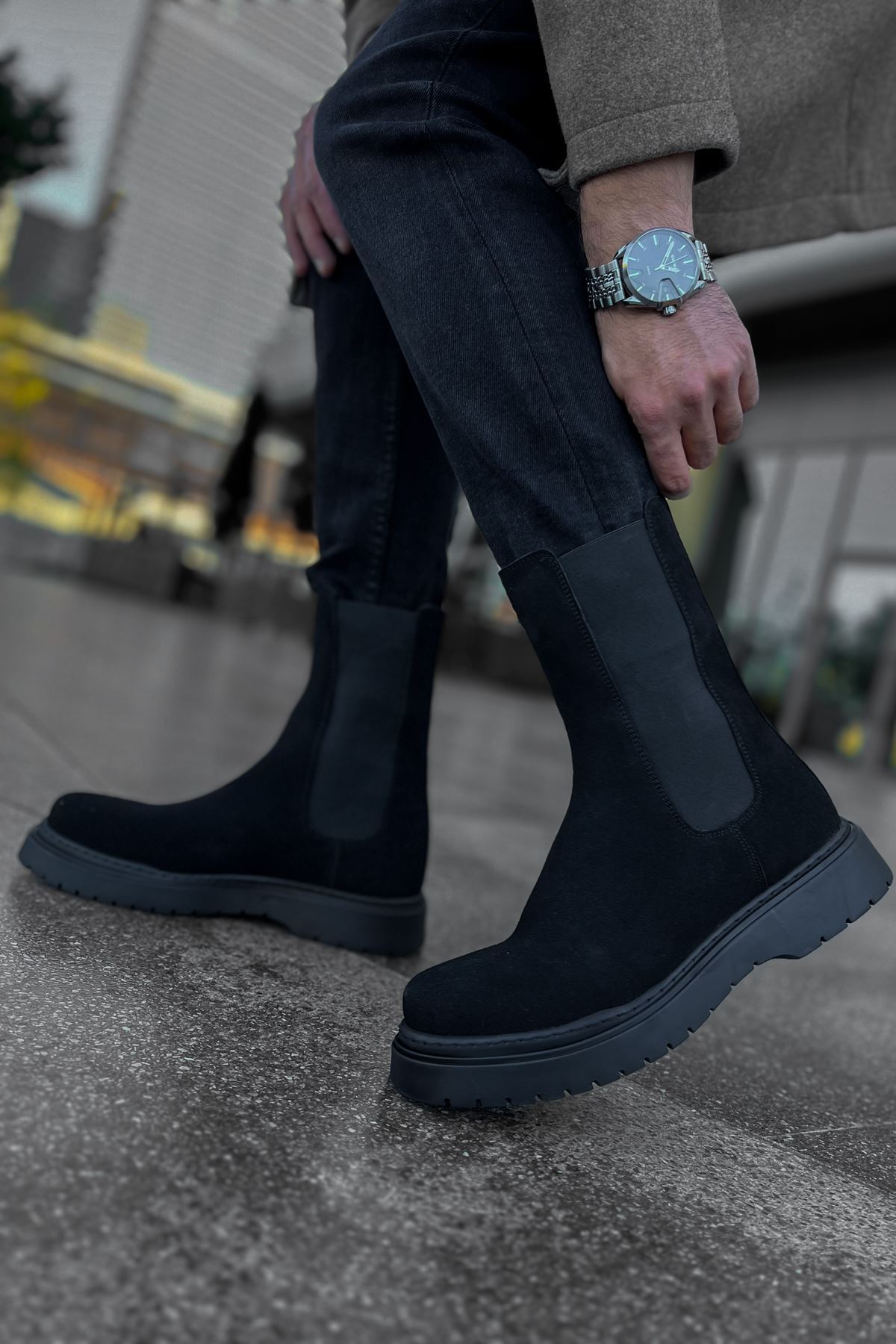 MN223 - SRT Alaska Süet Erkek Bot SIYAH