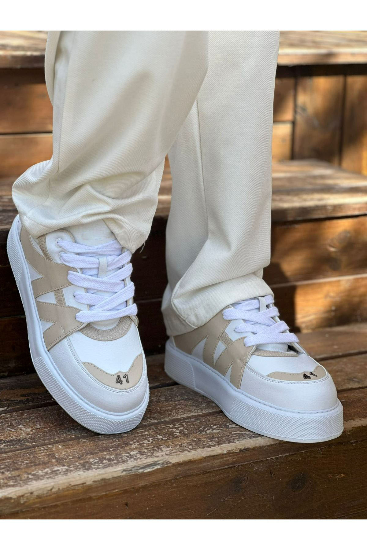 MN2407 - CBT Star-X Erkek Spor Ayakkabı BEYAZ / BEJ