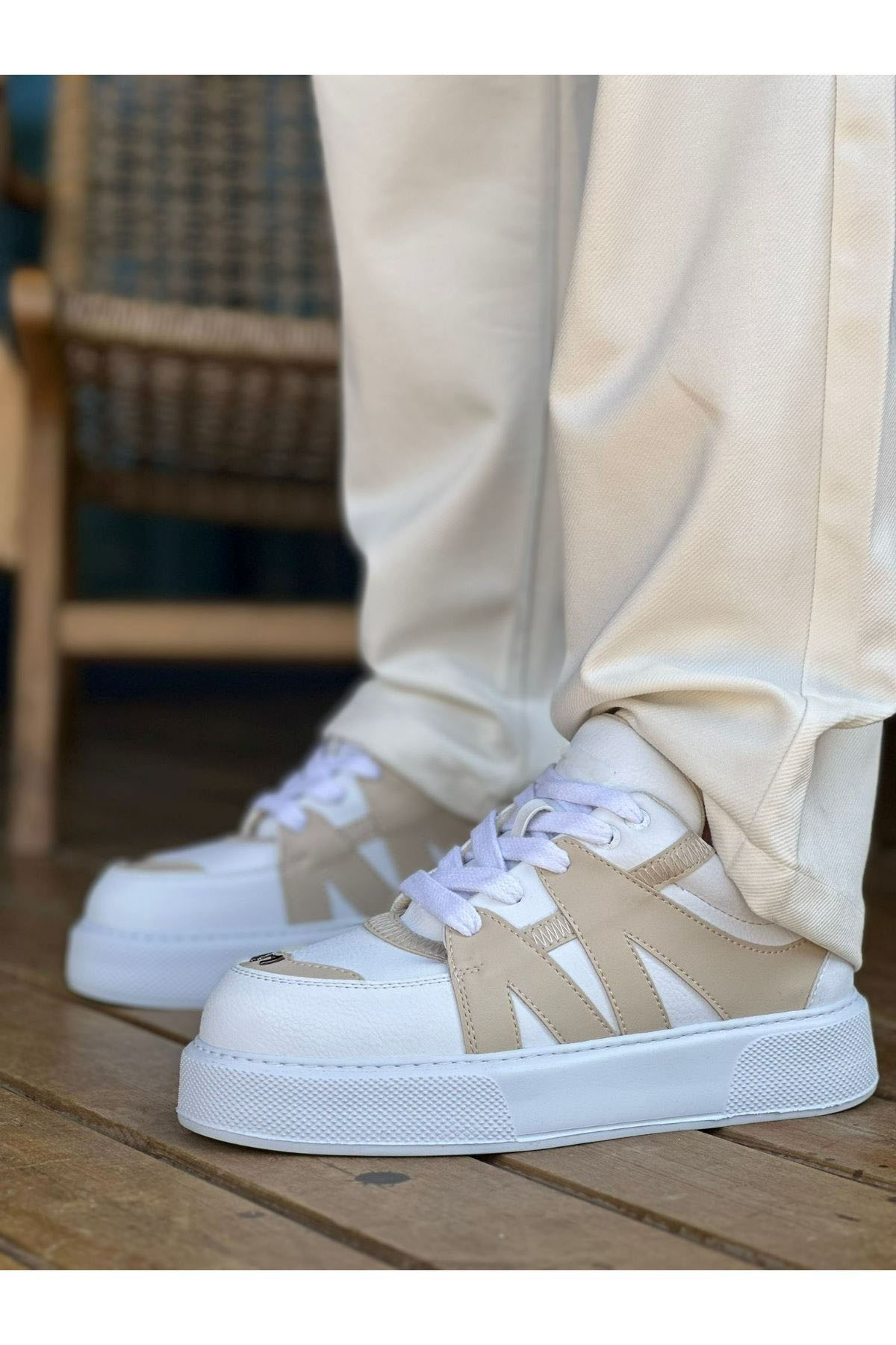 MN2407 - CBT Star-X Erkek Spor Ayakkabı BEYAZ / BEJ