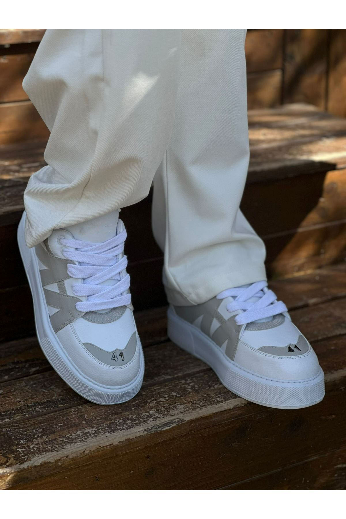 MN2407 - CBT Star-X Erkek Spor Ayakkabı BEYAZ/GRI