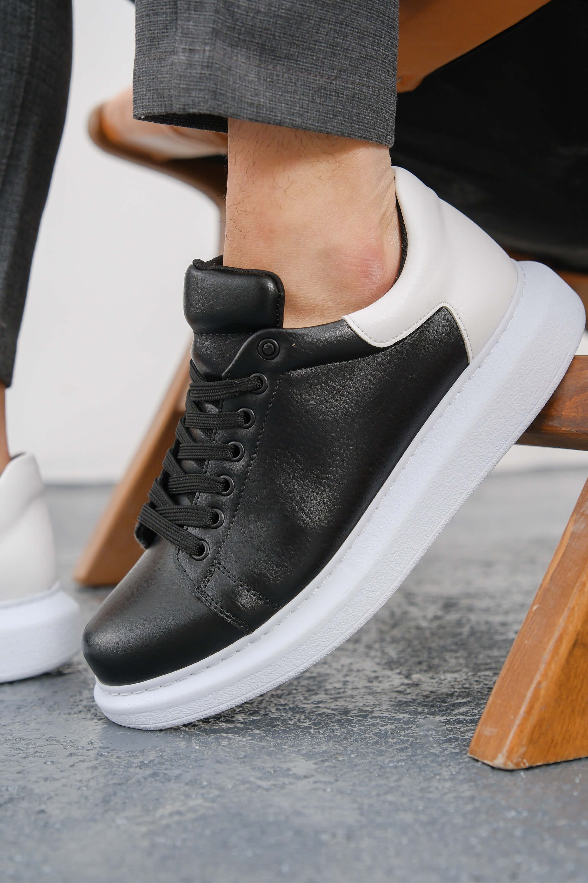 MN256 - CBT Estrella Erkek Ayakkabı SIYAH/BEYAZ