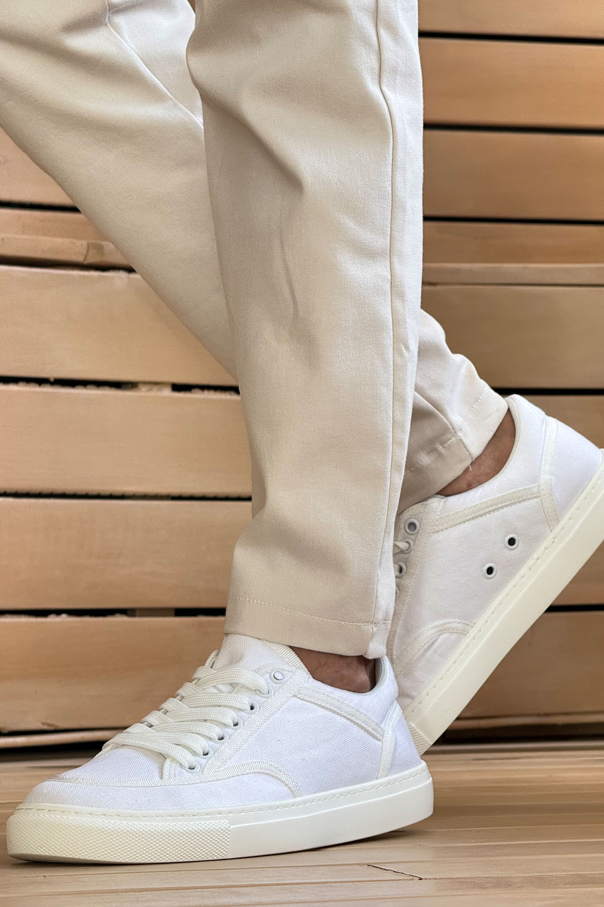 MN2505 - Keten Erkek Ayakkabı BEYAZ / BEYAZ