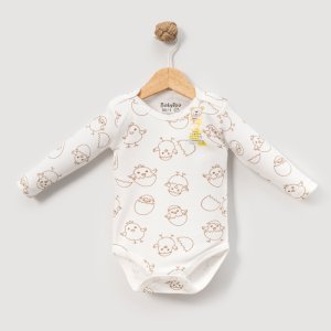 ✨ Kız & Erkek Bebeklere Özel Çıtçıtlı Pamuklu Krem Civciv Body | Maksimum Rahatlık ve Kolay Giydirme