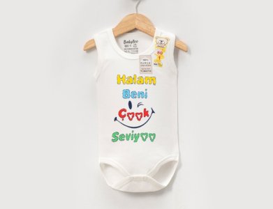 ✨ Çıtçıtlı Halam Beni Çok Seviyor Özel Seri Baskılı Bebek Body | En Sevimli Desenler, Pamuk Body Zıbın