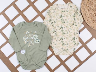 6-18 Ay Kız Bebek Badi | Saf Pamuk Günlük 2'li Zıbın Seti