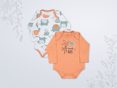 6-18 Ay Erkek Bebek Zıbın | Saf Pamuk Raporlu 2'li Badi Seti