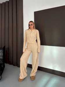 Fermuarlı Kapşonlu Parmak Geçme Detaylı Takım (Gagari Kumaş)