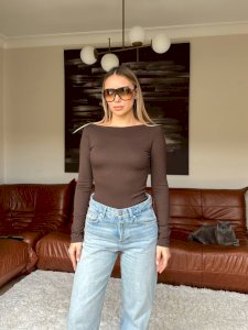 Kayık Yaka VİSKON Bluz